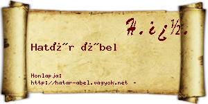 Határ Ábel névjegykártya